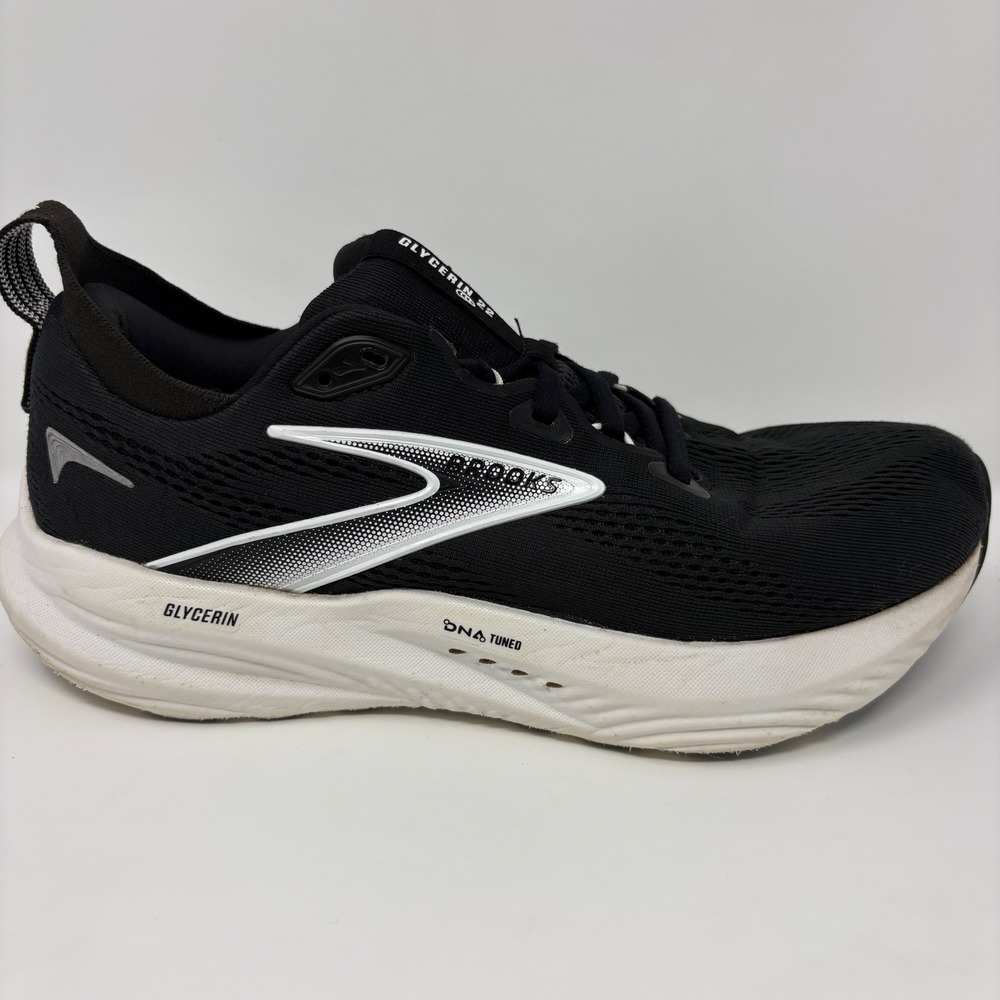 Brooks Glycerin 22 Womens Size 9.5 Wide Black White Running Shoes (1204341D090)